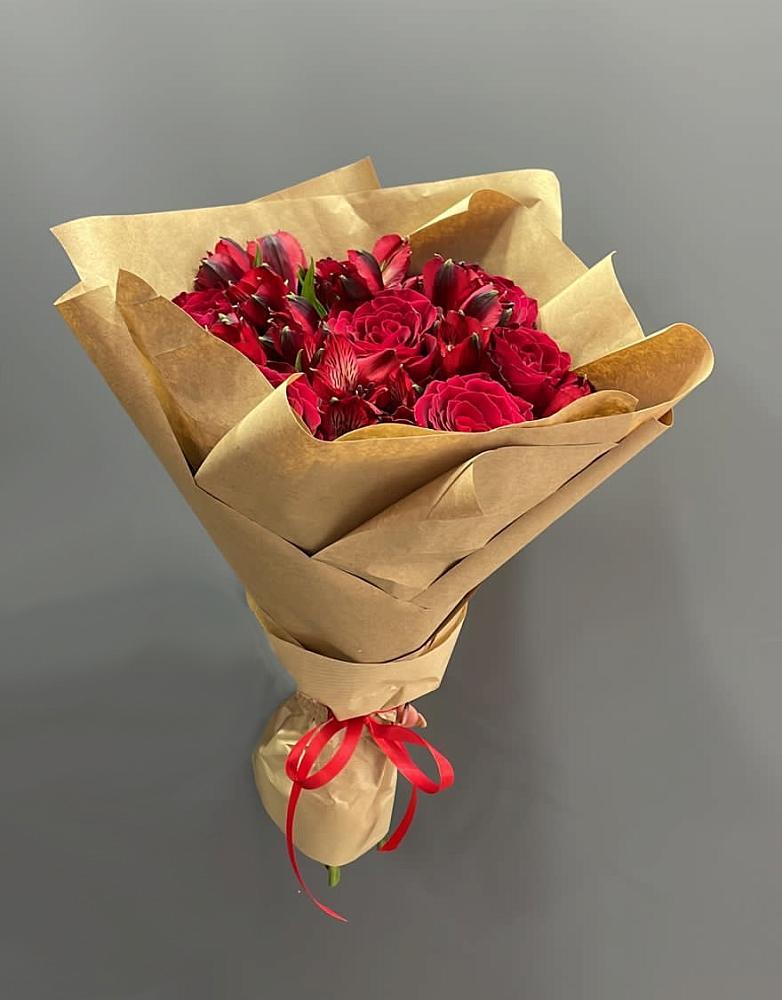 Букет цветов из: Альстромерии и Розы в Дмитриевка Уфимский район