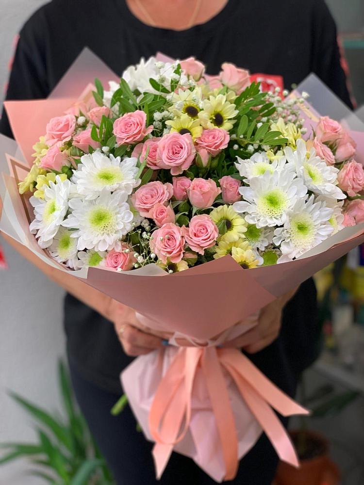 Букет цветов из: Розы и Хризантемы в Дмитриевка Уфимский район