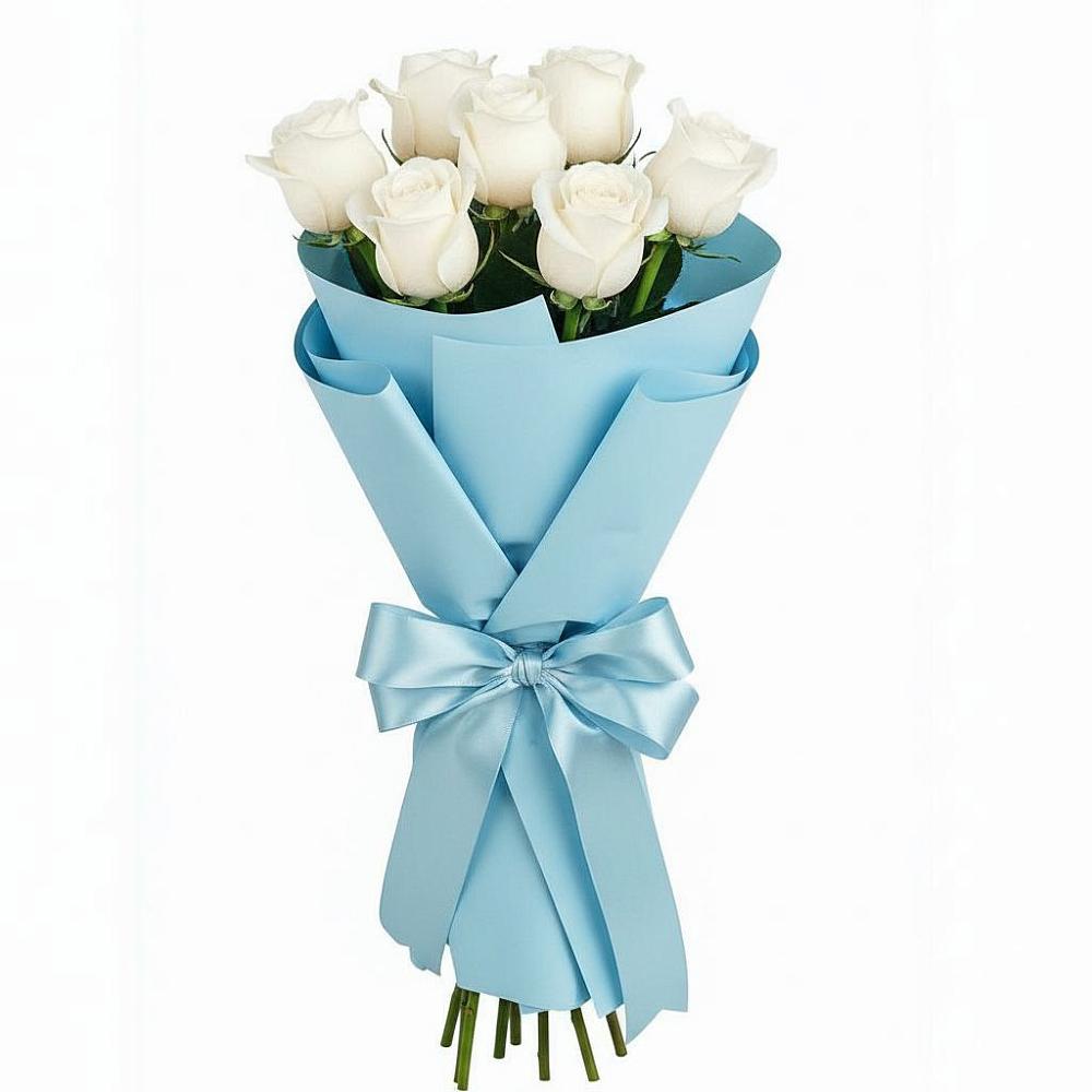 Букет 7 белых роз Проуд в Дмитриевка Уфимский район