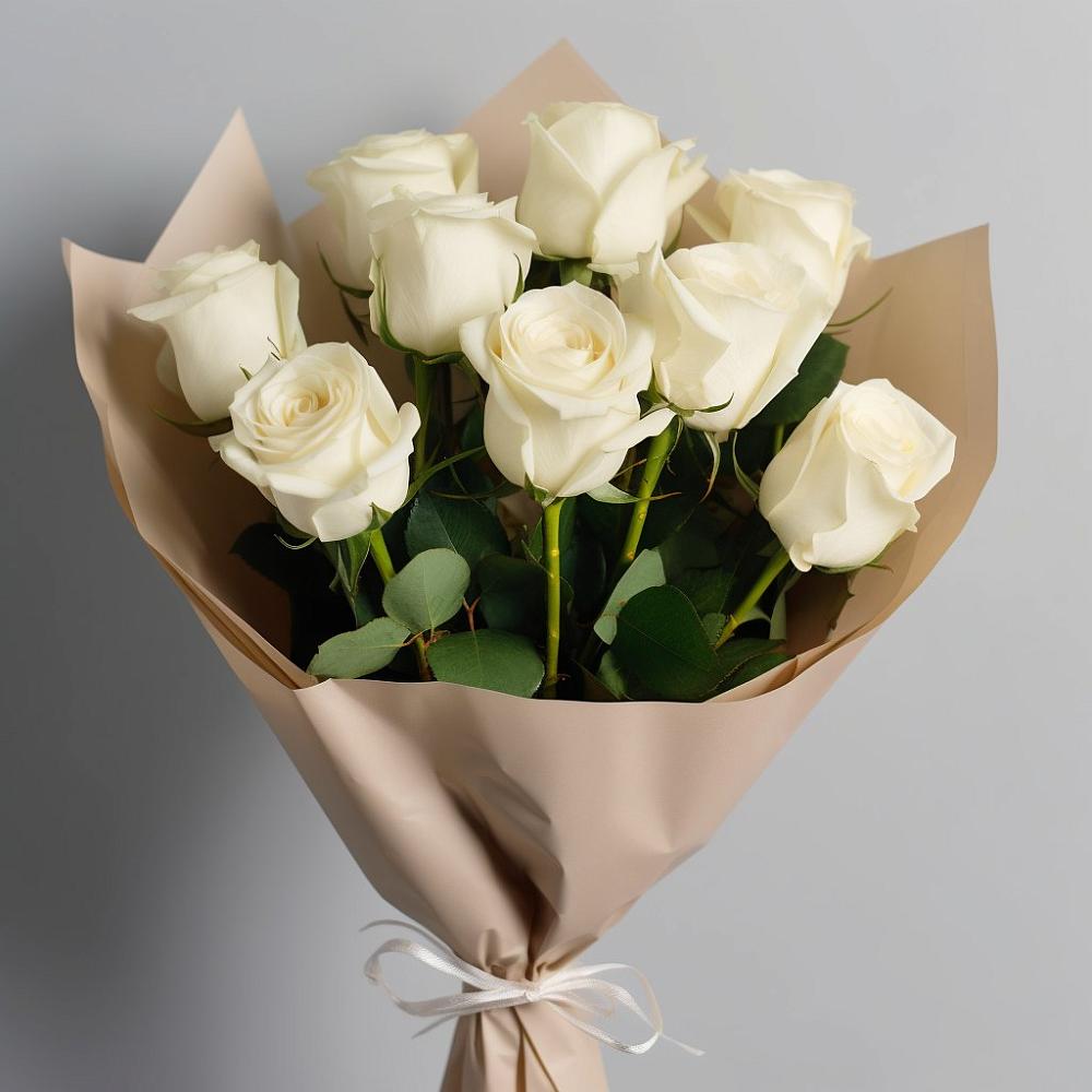 Букет 9 Белых роз Эдлесс Лав в Дмитриевка Уфимский район