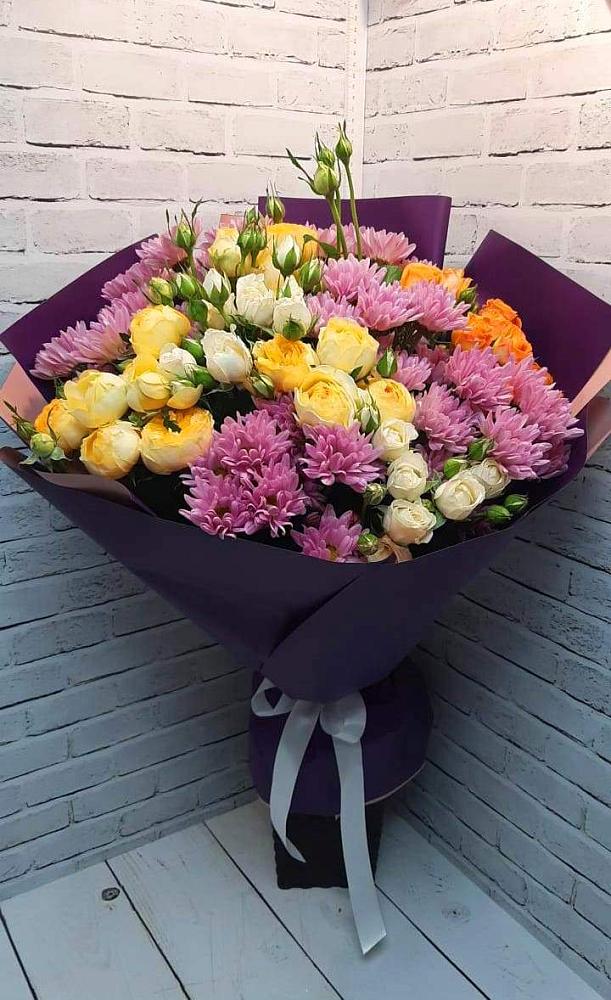 Букет цветов из: Хризантемы и Розы в Дмитриевка Уфимский район