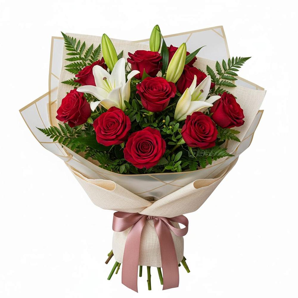 Букет цветов из: Лилии и Розы в Дмитриевка Уфимский район