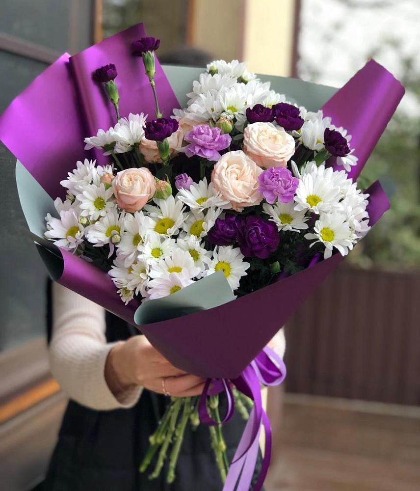 Букет цветов из: Хризантемы, Гвоздики и Розы в Дмитриевка Уфимский район