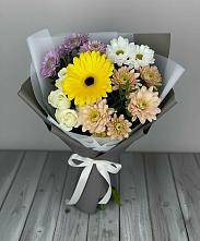 Букет цветов из:  Розы, Герберы и Хризантемы в Дмитриевка Уфимский район