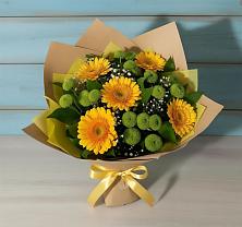 Букет цветов из:  Герберы и Хризантемы в Дмитриевка Уфимский район
