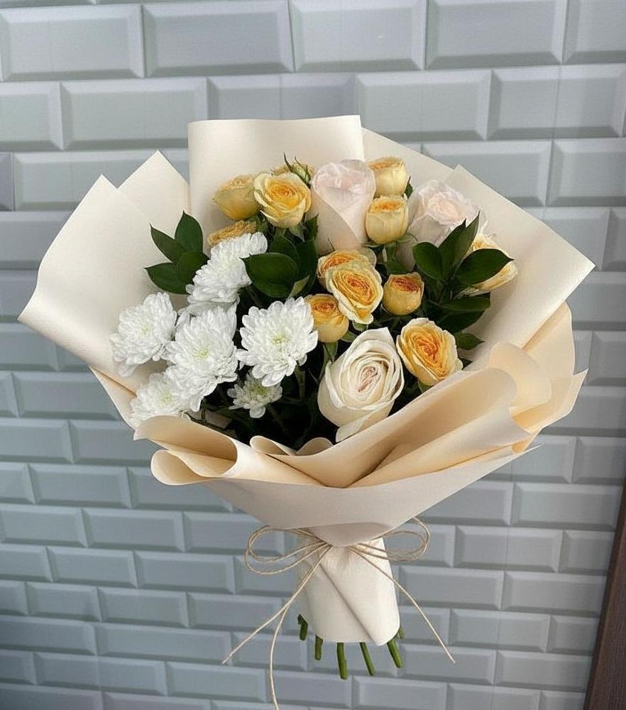 Букет цветов из: Розы и Хризантемы в Дмитриевка Уфимский район