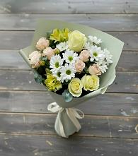 Букет цветов из:  Альстромерии, Розы и Хризантемы в Дмитриевка Уфимский район