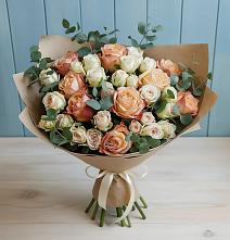 Букет цветов из:  Альстромерии и Розы в Дмитриевка Уфимский район