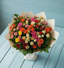 Букет Микс из разноцветных кустовых роз в Дмитриевка Уфимский район